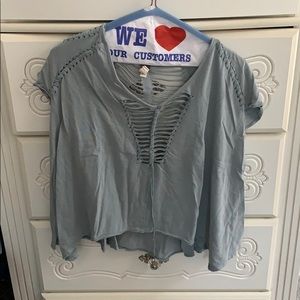 Free People Distressed Tee